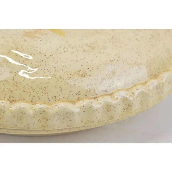Ceramic‎ Covered Cherry Pie Plate Dish Holder Keeper W/ Lid Vintage - Picture 3 of 3